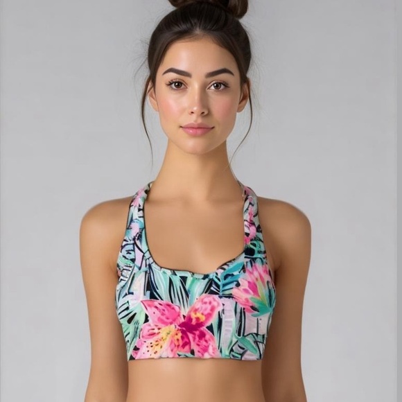 Lilly Pulitzer Luxletic Jaydea Sports Bra XS colorful athletic - Picture 1 of 7